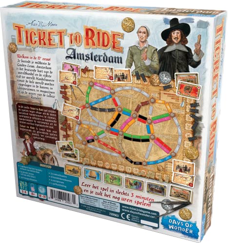 Image of Asmodee Ticket to Ride Amsterdam Board Game - Train Route-Building Strategy Game, Fun Family Game for Kids & Adults, Ages 8+, 2-4 Players, 10-15 Minute Playtime