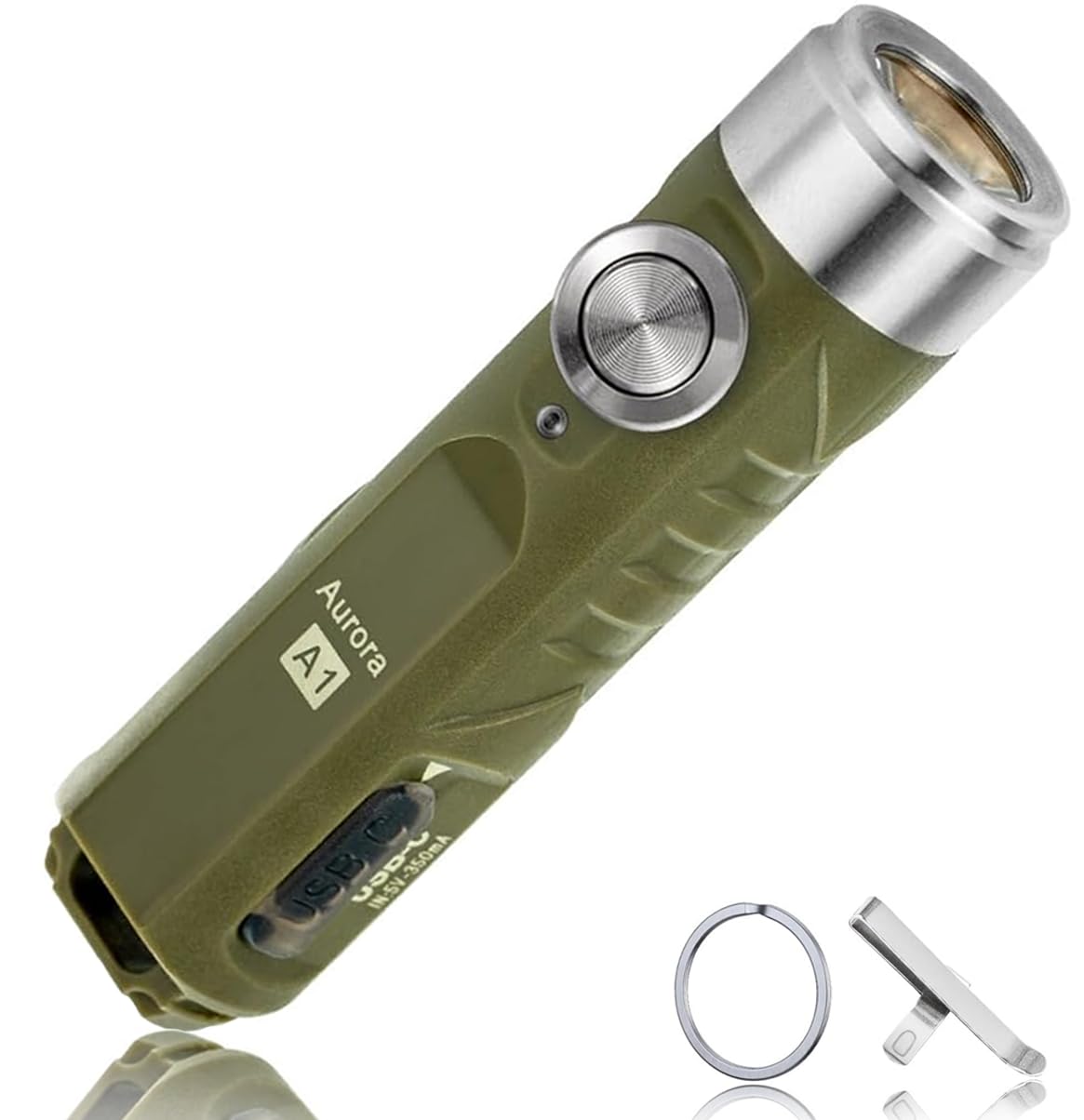 RovyVon Aurora A1 G4 LED Keychain Flashlight, 650 Lumen Super Bright with EDC Pocket-Sized, New Type-C Rechargeable, Momentary On, Lock Mode, Gift for Camping Emergency Outdoor(ArmyGreen)-image-30