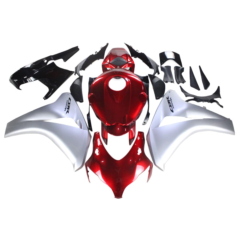DFMT Injection Fairing Kit Fit for 2008-2011 Honda CBR1000RR 08 09 10 11 ABS Plastic Bodywork Molding Motorcycle Body Frame Cowling Set - Red & Silver
