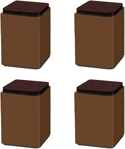 Vista 6 de Square Furniture Legs,Carbon Steel Sofa Legs,Self Adhesive Replacement Legs for Bed,Dining Table,Cabinet,Stand,Brown,2000kg Capacity,Set of 4