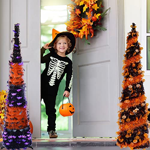Arbre à crayons d'Halloween pliable de 1,5 m pour Noël et fêtes