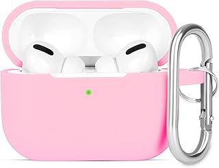KOKOKA Case Cover Compatible with Airpods Pro 2, Soft Silicone Skin Case Cover Shock-Absorbing Protective Case for Airpods Pro 2nd Generation (2022) with Carabiner, Front LED Visible, Pink