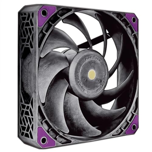 Image of Super Flower, MEGACOOL 120mm Fan, Triple-Pack, 12-Pole Motor Design, PWM, Purple Anti-Vibration Mounting Pads, Computer Case Fan, Remote Control, SF-PF121-BK 3P, 30mm Depth