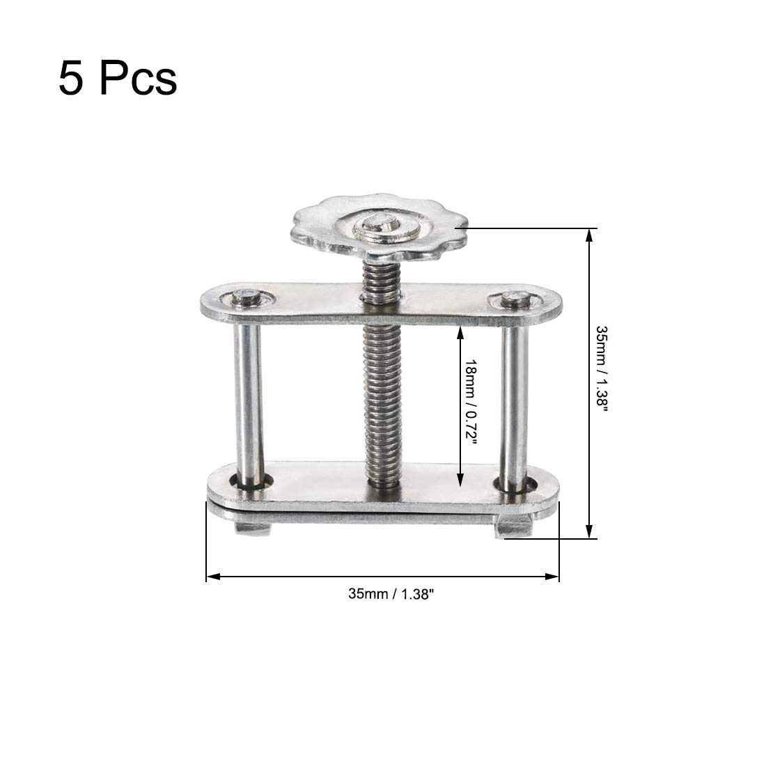 sourcing map Contrôle Flux Tuyauterie Pince Laboratoires Réglable Spriale Vis Compresseur Tuyau Pince Laboratoire pour Laboratoires 5Pcs