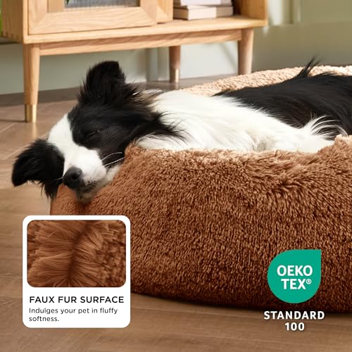 Image of Bedsure Calming Dog Beds Large Sized Dog Donut Washable Pet Bed,36ins Copper