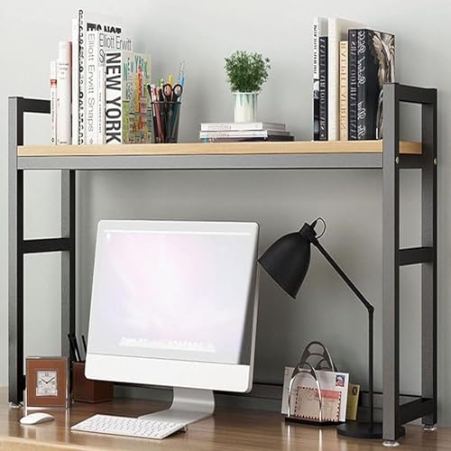 Biblioteca Estante organizador de escritorio ajustable - Estantería de escritorio para computadora, estantería de escritorio de metal para computadora, estantería multiusos para encimera, para hogar,