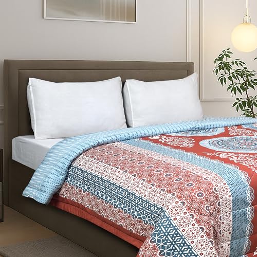 Image of Signature Reversible Super Soft Double Bed Comforter /Quilt Set 350GSM 88x90 inches, and Fitted Elastic Bed Sheet with Pillow Covers (The Positive Circle, Comforter Only)