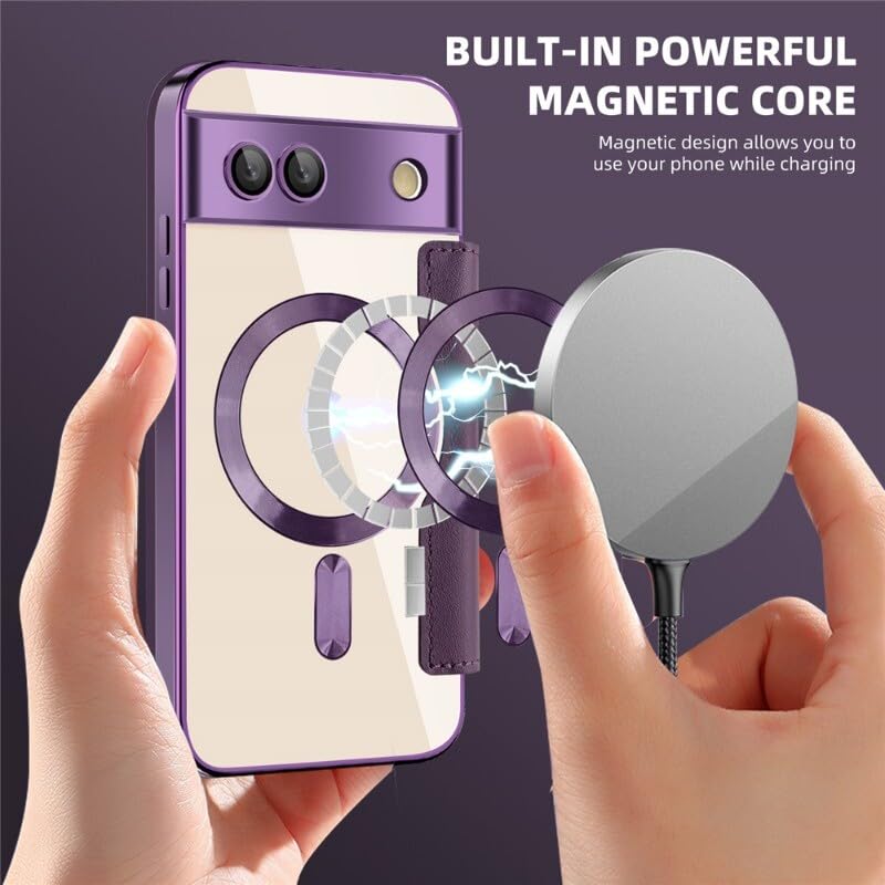 Coque Pixel 9 rose transparente à rabat pour un style chic au quotidien