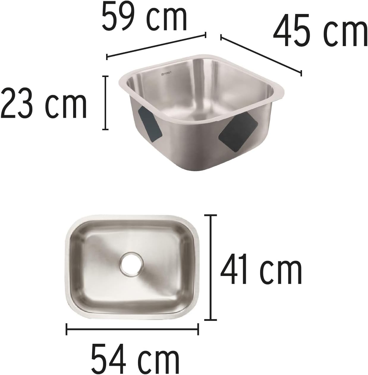 Tarja luxury submontar, 59x45x23 cm, double tub, Riviera