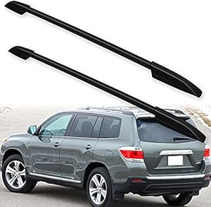 OCPTY Roof Rack Rails Carrier For Toyota Highlander 2008-2013 Rooftop Luggage Side Rails - Factory Style Black