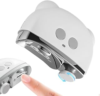 Automatic Nail Clipper Electric, Rechargeable 3-Speed Trimmer with LED for Toe & Fingernails, Portable for Men Women Seniors Baby (White)