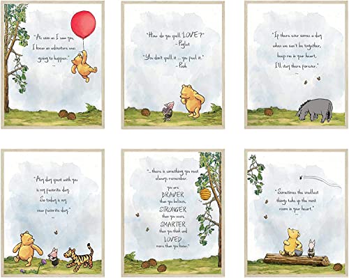 Image of Winnie The Pooh Baby Shower Decorations, Gift Prints - Nursery Wall Art Decor - Baby Bedroom Decor, Nursery Decor, Kids Bathroom, Playroom Wall Decor 11"x14" UNFRAMED