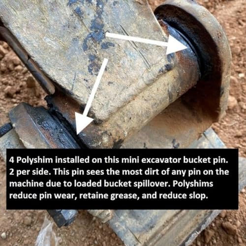 Image of 50mm Bucket Pin Shim Kit,Excavator Bucket Pin Shims,Engineering Plastic Bucket Pin Shim Replacement for ZX85