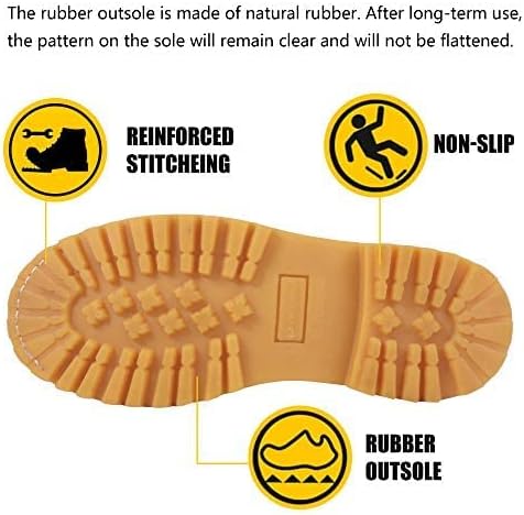 Work Boots for Men, Steel Toe Leather Safety Boots, Oil, Slip and Heat Resistant Heavy Duty Wide Industrial & Construction Boots, US 16W - Image 4