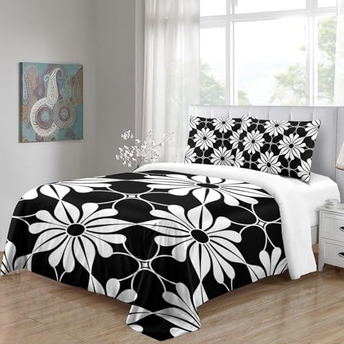 Parure de lit 2 pièces 200x200cm microfibre douce à rayures avec housse zippée - 5