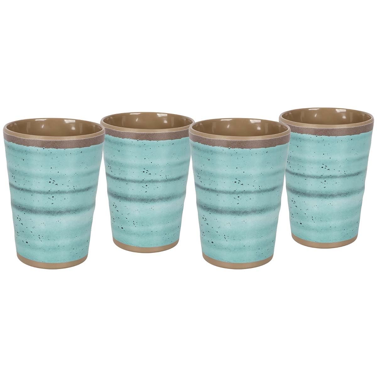Bo-Camp - Cup - 100% Melamine - Ø 8.5 cm - Aqua - 4 pieces