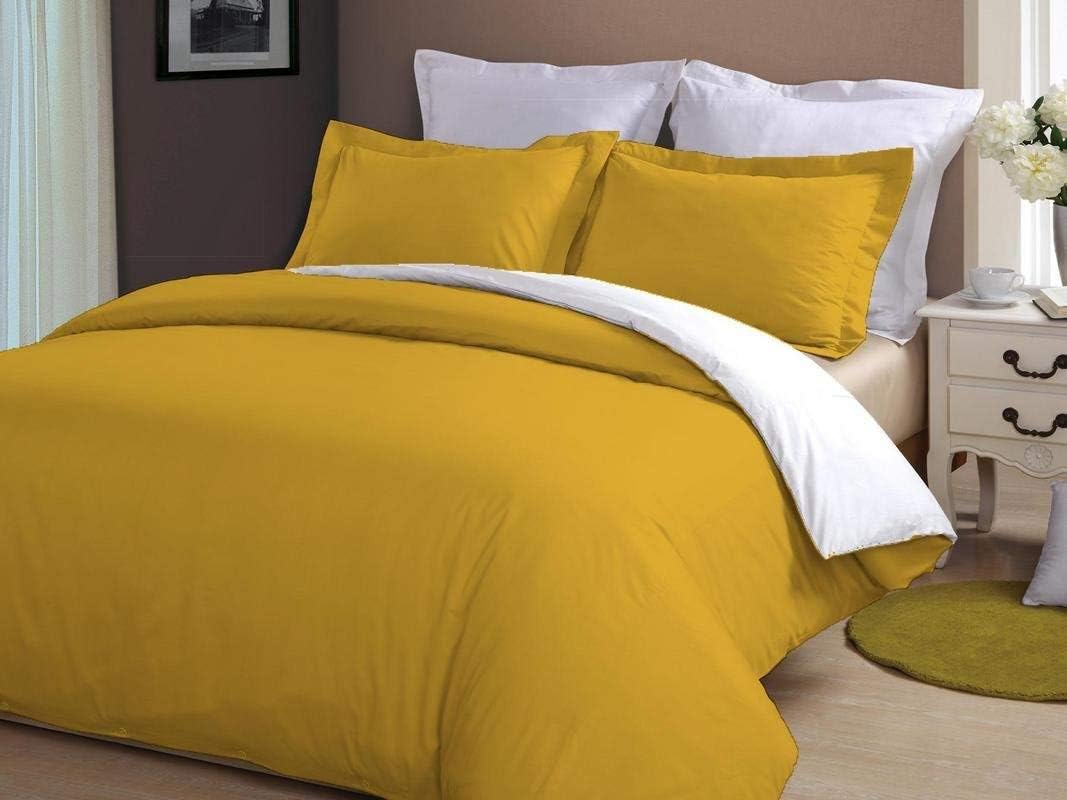 Soft Luxurious 1-Piece Quilt Reversible Duvet Cover with Corner Ties 100% Cotton 400 Thread Count Comforter Cover Solid (Full/Queen, Hot Pink & Black)