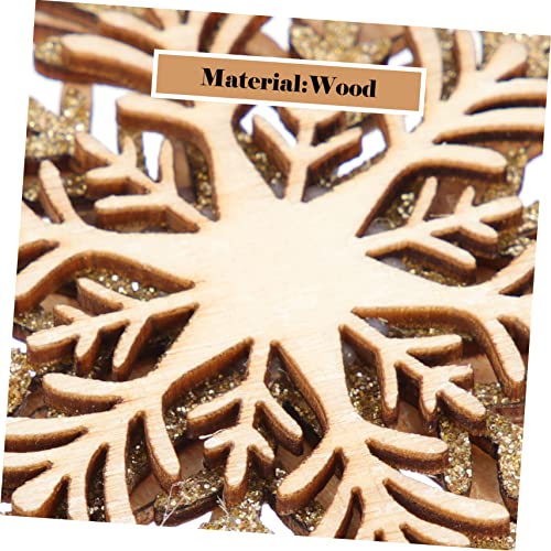 Pendentif de flocon de neige de Noël incassable en bois léger