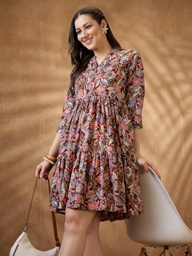 Image of Globus Women Mini Ethnic Dresses (3641403001 Multi S) Multicolour