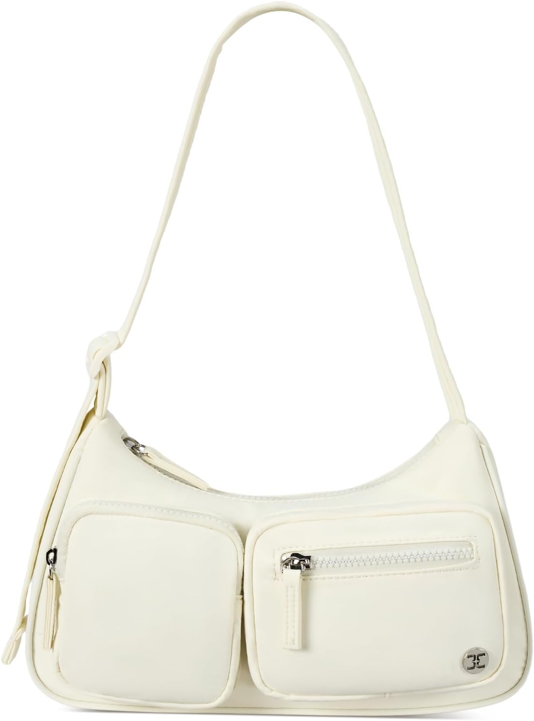 Telena Shoulder Bag Y2K Purse for Women Nylon Crescent Trendy Handbag with Adjustable Strap 1-beige