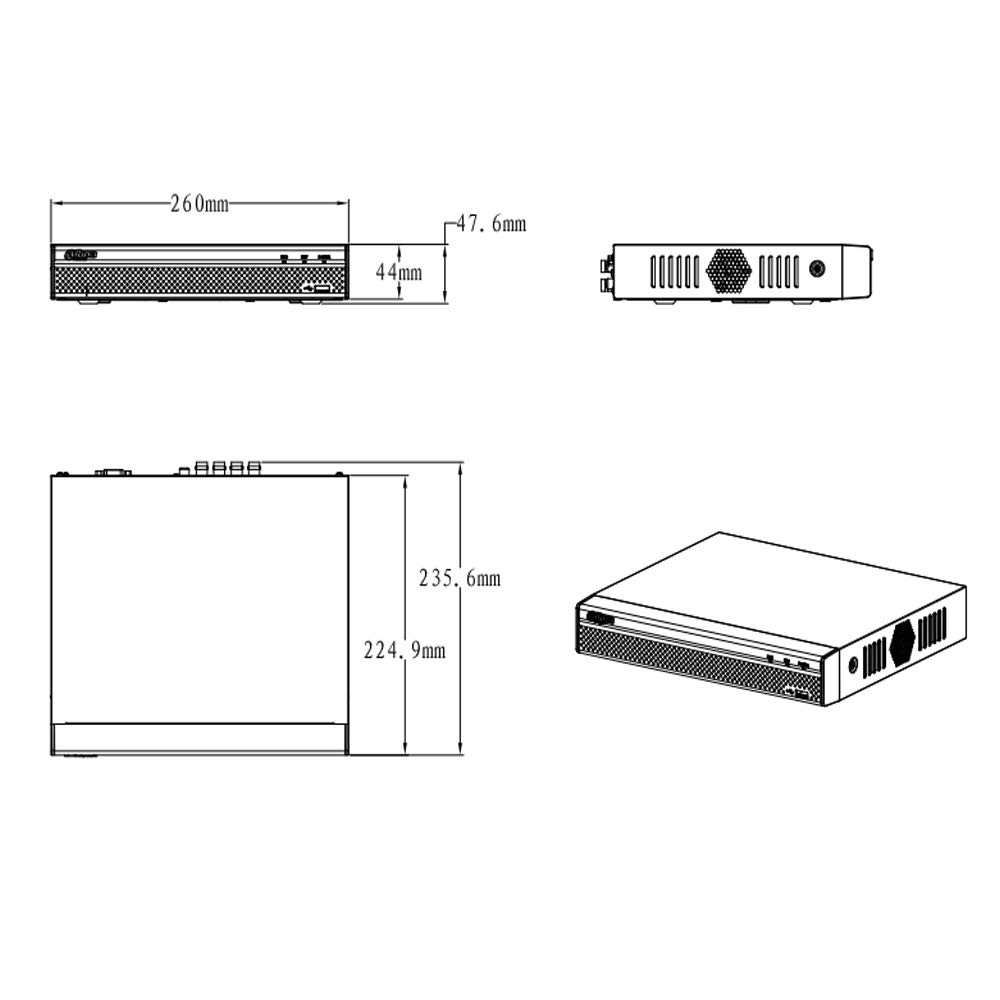Dahua XVR5108HS-4KL-X - Enregistreur vidéo, Couleur Noire