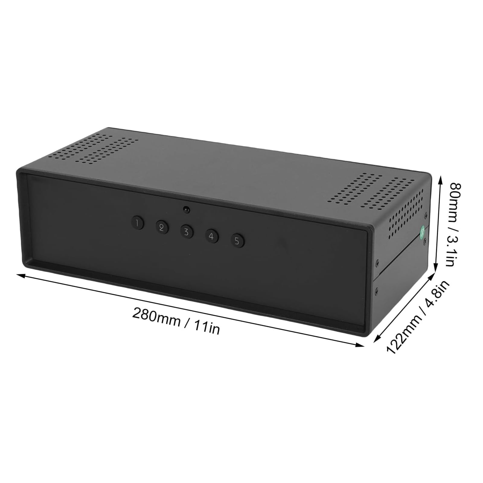 Switch bilanciato XLR a 5 Porte, convertitore Audio bilanciato 5 ingressi e 1 Uscita con Telecomando e Porta XLR placcata in Oro, per confrontare Rapidamente Diverse sorgenti Audio, per studi