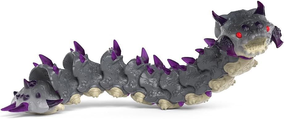 SCHLEICH Eldrador Creatures, 10” Shadow Worm Action Figure with Movable Body, Spiked Bug Monster Toy for Battle Fun - Image 4