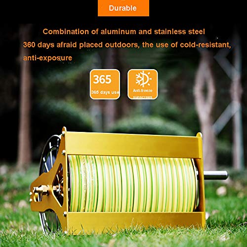 Carrello avvolgitubo da Giardino Universale, 60 m in Acciaio Inox, Soluzione di stoccaggio Portatile, Supporto per Tubo di irrigazione da Esterno Senza Tubo Flessibile