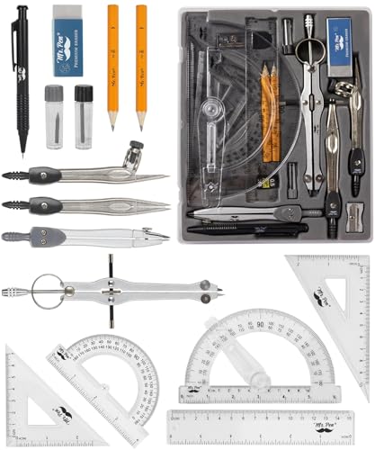 Mr. Pen Geometry Set with 6 Inch Swing Arm Protractor, Divider, Set Squares,...