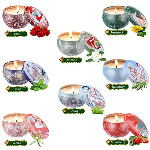 YIHANG 8 Pack Regalo de Velas Perfumadas,Velas Aromaticas,Cera de Soja Natural,Aromaterapia Decoración para Relajación Fiesta Boda Baño Yoga Cumpleaños Navidad Día de San Valentín Regalos