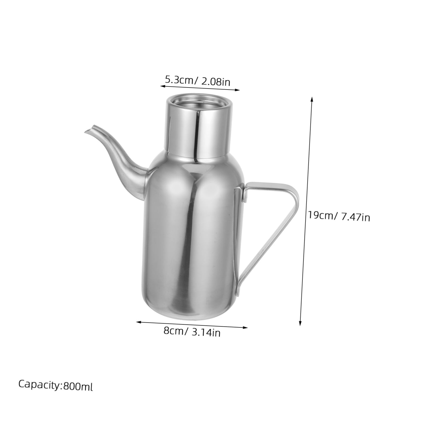 PRETYZOOM Distributore Di Olio in Acciaio Inossidabile 304 Da 800ml, Bottiglia Di Condimento Per Salsa Di Soia e Aceto, Contenitore Beccuccio Antigoccia Per Uso Domestico in Cucina