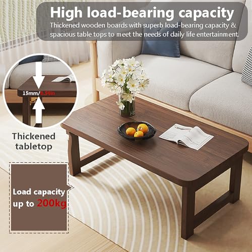 Table basse en bois massif de noyer design compact et élégant - 6