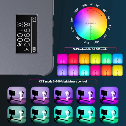 SMALLRIG P96L RGB Video Light by SmallRig, Portable Metal LED Camera Light, 2500-8000K, 21 Effects, CRI 96+, OLED Display, Photo and Video Lighting, Long Battery Life, Fits Phone and Camera - 3489B SMALLRIG P96L RGB Video Light by SmallRig, Portable Metal LED Camera Light, 2500-8000K, 21 Effects, CRI 96+, OLED Display, Photo and Video Lighting, Long Battery Life, Fits Phone and Camera - 3489B