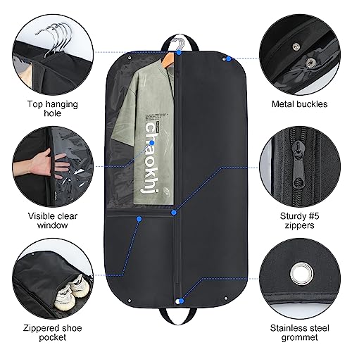 YYDSLEE Suit Bag 43"x24"x4" Garment Bags Breathable Suit Travel Bag Clothes Covers Bag with Carrying Handle Suits Carrier with Zipper Oxford Foldable Waterproof Garment Covers for Clothes Travel Black - Image 3