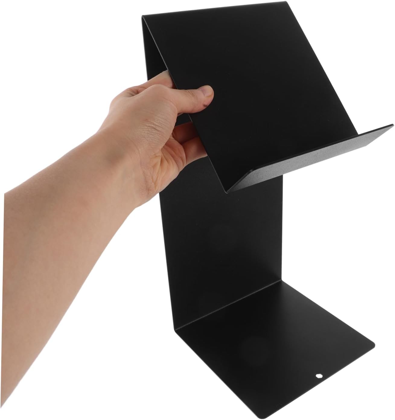 Metal Book Holder Stand Heavy Duty Bookends for Desktop Kitchen Counter and Recipe Display Space-Saving Construction for Organizing Books and Magazines