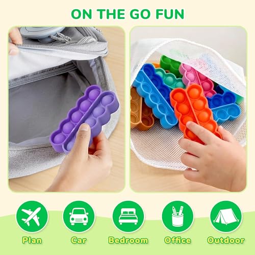 Image of JoyCat 24 Pack Pop Fidget Party Favors for Kids, Bulk Sensory Toys for Classroom Prizes, Goodie Bag Stuffers, Treasure Box Toys, Travel Toys and Stocking Stuffers