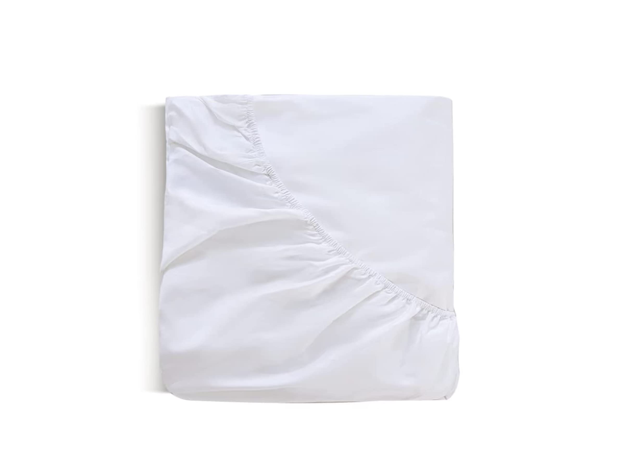 Jomy Juego de sabanas 150 x 190/200 cm Algodon Egipcio DE 300 Hilos Blanco Juego Cama sábana encimera + 2 Fundas de Almohada 50 x75 + sábana Bajera Ajustable 100% Algodon Egipcio Blanco Saten.