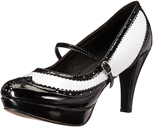 Ellie Shoes Women's 414-flapper, Black/White, 8 M US