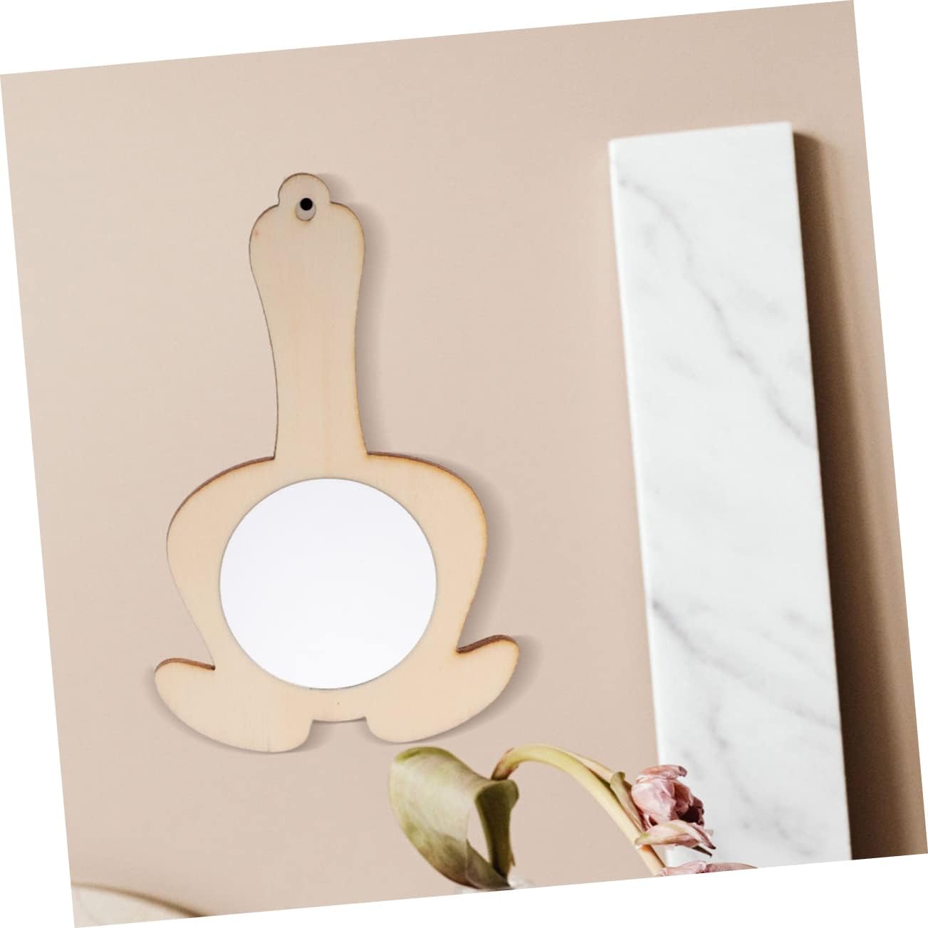 VICASKY 5pcs Wooden Handheld Mirror Unfinished Makeup Mirror for Boys and Girls Creative Craft Activity for Hands Learning and Early Education for Fun Projects