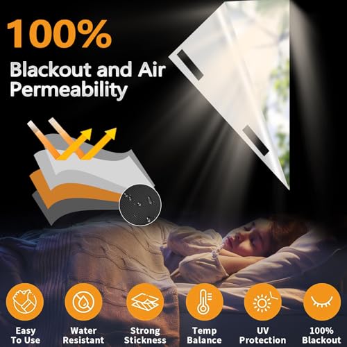 Blackout Blind Stick on Curtains, No Drill Blackout Curtains, Cut to Any Size, Portable Temporary Black Out Blinds for Bedroom, Travel, Nursery & Temporary Use (200×147cm) - Cosy Home Interiors Blackout Blind Stick on Curtains, No Drill Blackout Curtains, Cut to Any Size, Portable Temporary Black Out Blinds for Bedroom, Travel, Nursery & Temporary Use (200×147cm) - Image 2