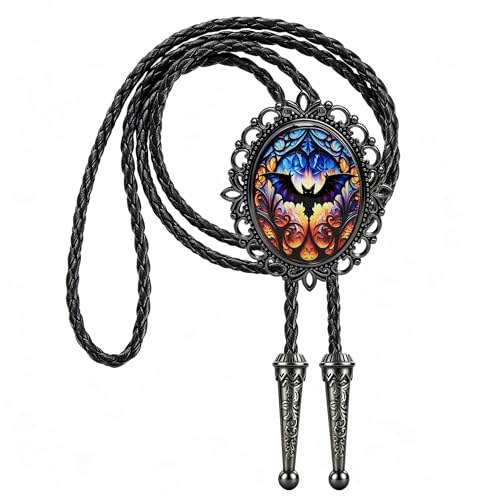 Image of Jeilwiy Bolo Tie for Men Western Cowboy Gothic Bolo Tie Necklace Halloween