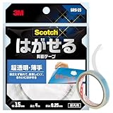 3M 両面テープ はがせる 超透明 厚手 幅15mm 長さ4.0m スコッチ SRS-15 ガラス面 ポスター