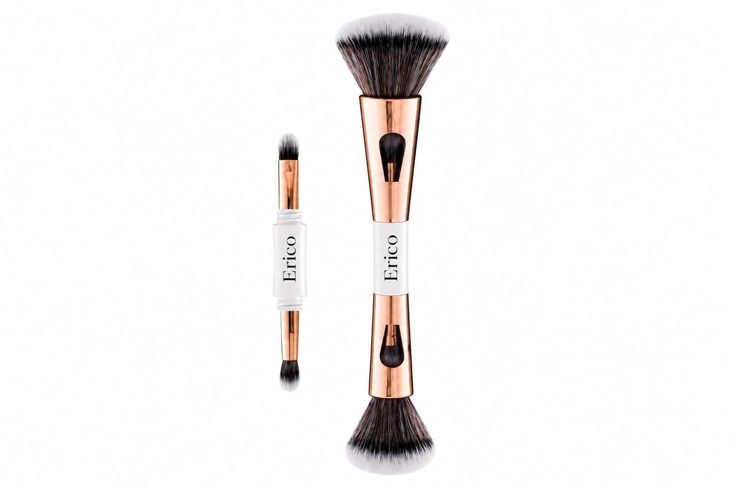 ERICO 4 in 1 Multifunctional Makeup Brush Set with Foundation Brush, Powder Brush, Eyeshadow Blending Brush & Flat Brush | Feathery Soft Bristles Makeup Brushes for Women-image-45