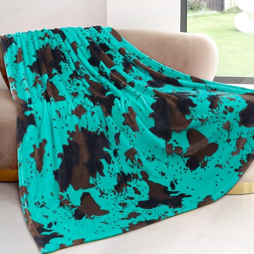 Image of Teal Blankets Twin Size - Soft Warm Turquoise Blue Fleece Throw Blanket for Couch Bed Sofa Travel 60x80 inches