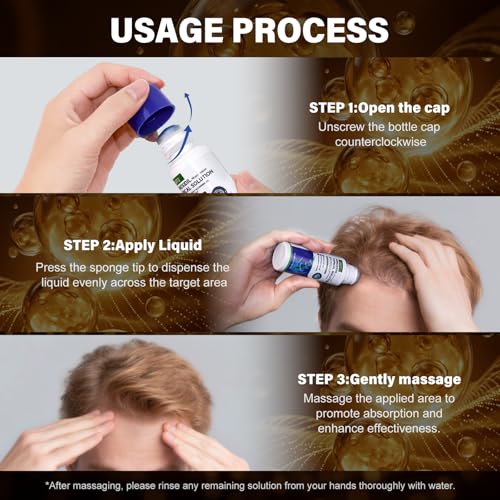 Image of 3 Pack 5% Minoxidil for Men and Women,Minoxidil Beard and Hair Growth Serum(Biotin-Infused) with Sponge Applicator for Thinning Hair and Sparse Beards,4-Month Supply 3 x 2.7 FL OZ