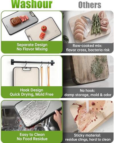 Image of Non Toxic Cutting Board for Kitchen, Food Grade Stainless Steel Cutting Boards 2 in 1 Double Sides, Non Slip Cutting Mat15.9 inch inch