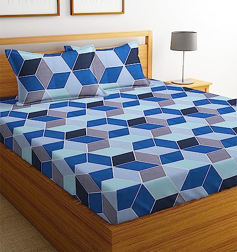 BSB HOME Microfiber 144 TC Football Printed Double Bedsheets with 2 King Size Pillow Cover (90X90 Inches, 7.5×7.5 Feet, Dark Blue and Light Blue) – Aspire Collections, 160tc, under 200 tc BSB HOME Microfiber 144 TC Football Printed Double Bedsheets with 2 King Size Pillow Cover (90X90 Inches, 7.5×7.5 Feet, Dark Blue and Light Blue) – Aspire Collections, 160tc, under 200 tc