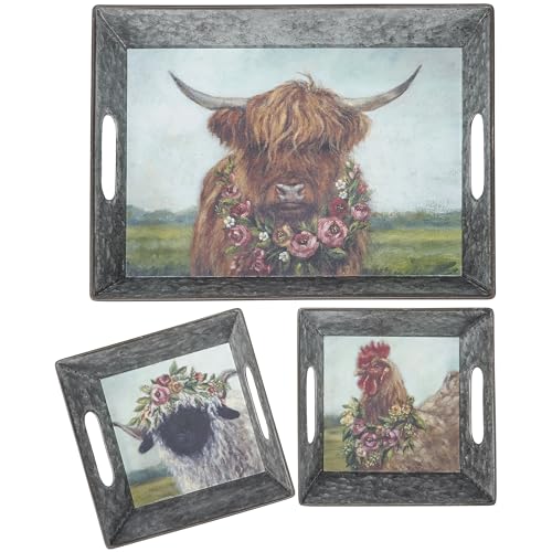 Primitives-by-Kathy-Floral-Animal-Tray-Set Primitives by Kathy Floral Animal Tray Set