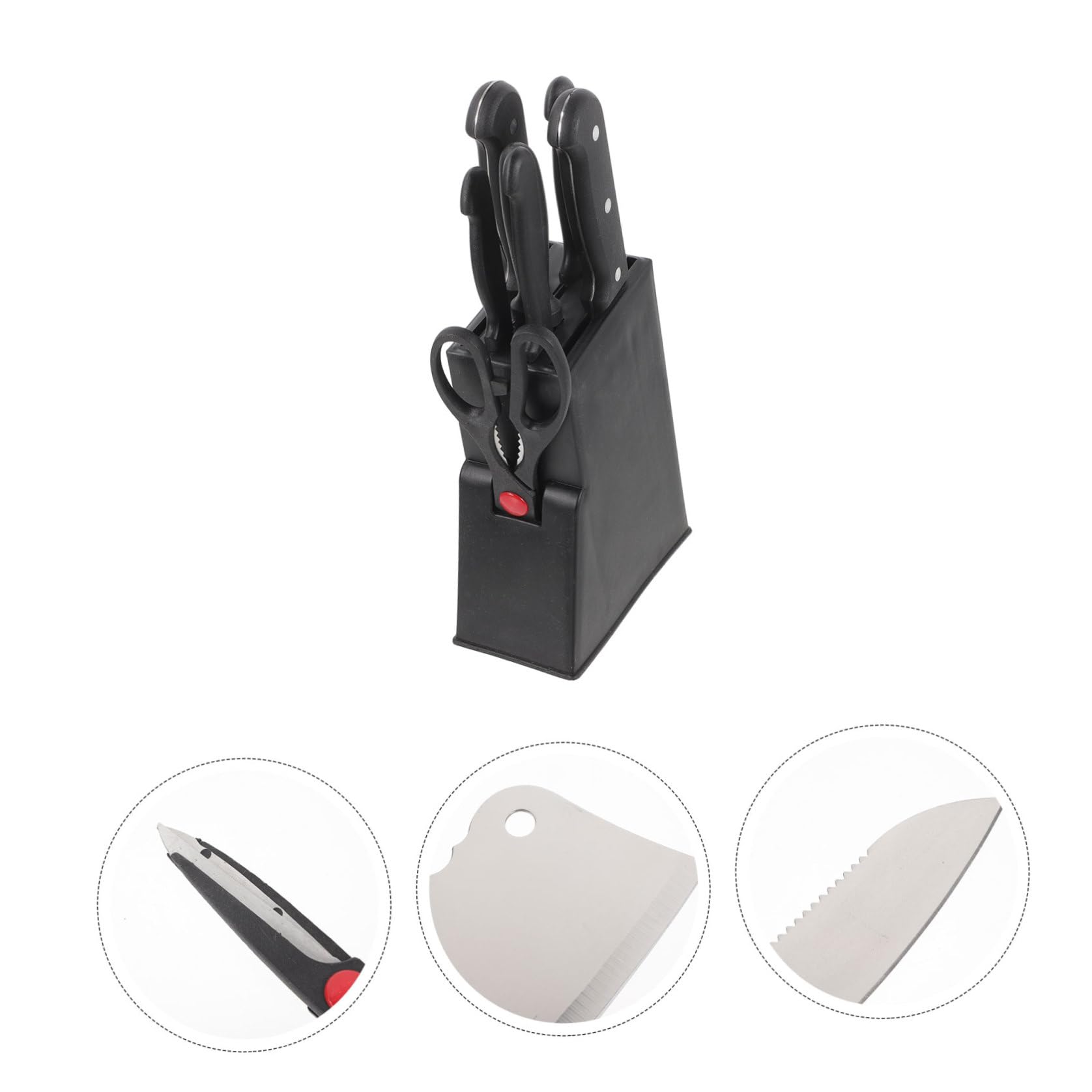 Juego de Cuchillos de Cocina Negro 8 Piezas de Acero Inoxidable