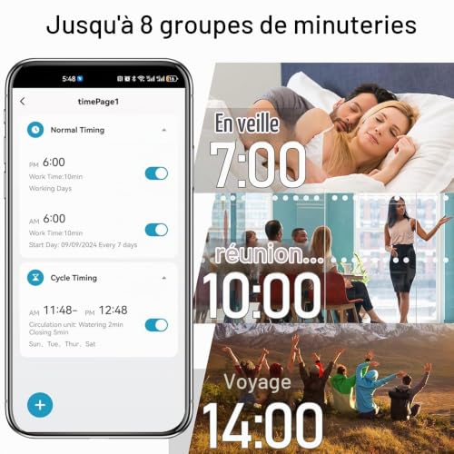 GIEX Programmateur d’arrosage Wi-FI 2 Zones, régulateur Intelligent pour tuyaux de Jardin, Compatible avec Les applis Tuya et Smart Life – vue 6
